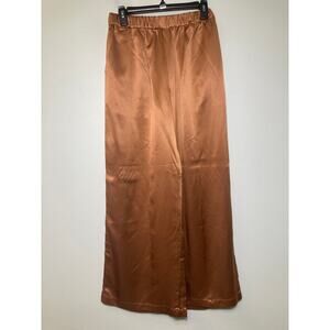 CO Brand Copper Silk Wide Leg Pants Sz M